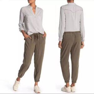 Cloth & Stone 100% Linen Jogger Pants Green Size Small